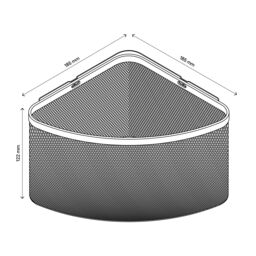 GoodHome Elland Black Steel 1 Compartments Corner Shower Basket (W)18.3Cm - thumbnail 3