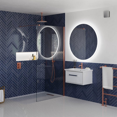 Sensio Como Silver Effect Circular Wall-Mounted Bathroom Illuminated Modern Illuminated Mirror (H)100Cm (W)100Cm - image 1