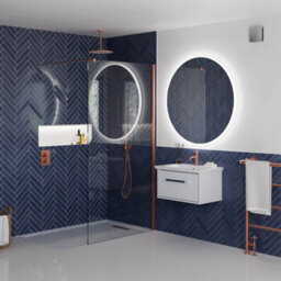 Sensio Como Silver Effect Circular Wall-Mounted Bathroom Illuminated Modern Illuminated Mirror (H)100Cm (W)100Cm