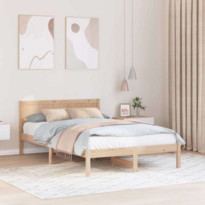Berkfield Pine Wood Bed Frame Natural Pine Wood 140 X 190 Cm Durable - image 1