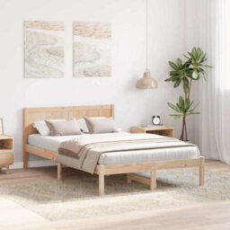 Berkfield Pine Wood Bed Frame Natural Pine Wood 140 X 190 Cm Durable - thumbnail 5