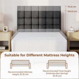 Yaheetech Small Double Upholstered Bed Frame With Height-Adjustable Tufted Headboard, 120 X 190 Cm, Dark Grey - thumbnail 6