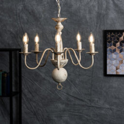 Valuelights Gothica Traditional 5 Way White Flemish Style Ceiling Light Chandelier Fitting - thumbnail 5
