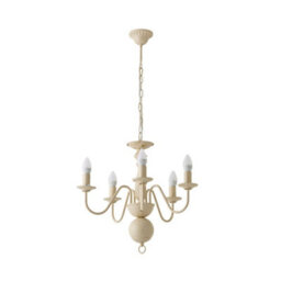 Valuelights Gothica Traditional 5 Way White Flemish Style Ceiling Light Chandelier Fitting - thumbnail 6