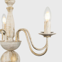 Valuelights Gothica Traditional 5 Way White Flemish Style Ceiling Light Chandelier Fitting - thumbnail 3