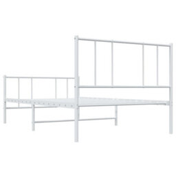 Berkfield Metal Bed Frame With Headboard And Footboard White 100X190 Cm - thumbnail 8