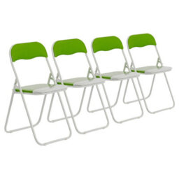 Harbour Housewares Coloured Padded Folding Chairs - Green - Pack Of 4 - thumbnail 1