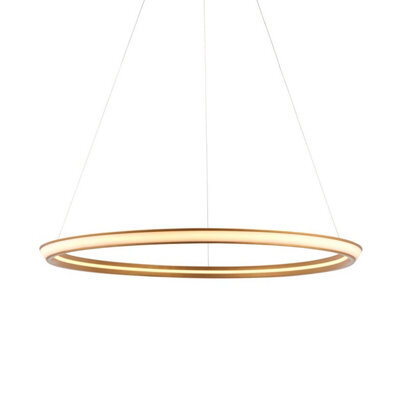 Luminosa Lighting Luminosa Syracuse Single Pendant Ceiling Lamp, Satin Gold Paint, White - image 1