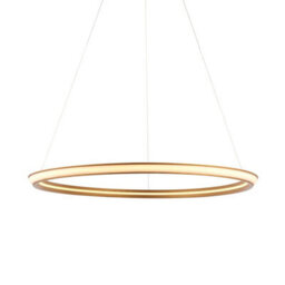 Luminosa Lighting Luminosa Syracuse Single Pendant Ceiling Lamp, Satin Gold Paint, White