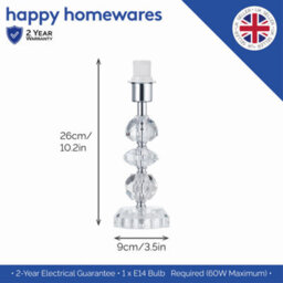 Happy Homewares Contemporary And Chic Clear K9 Crystal Glass Table Lamp Base With Faceted Moulds - thumbnail 4