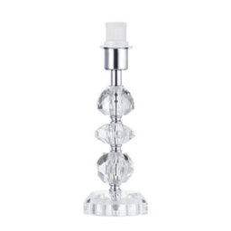 Happy Homewares Contemporary And Chic Clear K9 Crystal Glass Table Lamp Base With Faceted Moulds - thumbnail 1