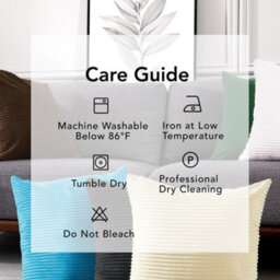 "Deconovo Set Of 2 Super Soft Corduroy Cushion Covers Chocolate 24""x24""" - thumbnail 3