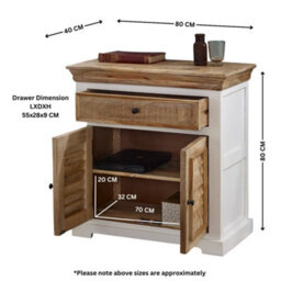 Worcester Oscar Wood Sideboard - 1 Drawer & 2 Doors - thumbnail 5