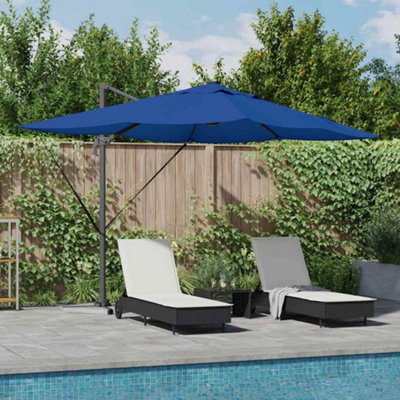 Berkfield Cantilever Roma Parasol With Leds Azure Blue 352X251X265 Cm Aluminium - image 1
