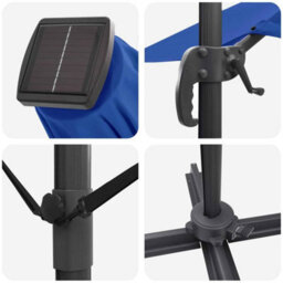 Berkfield Cantilever Roma Parasol With Leds Azure Blue 352X251X265 Cm Aluminium - thumbnail 9