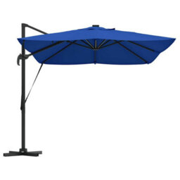 Berkfield Cantilever Roma Parasol With Leds Azure Blue 352X251X265 Cm Aluminium - thumbnail 6