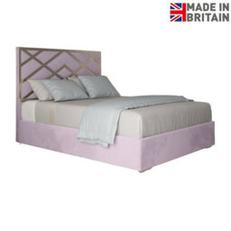 Mayfair Upholstered Soft Velvet Metal Bed Frame - Pink - thumbnail 6