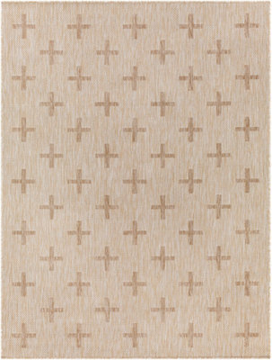 Livabliss Tuareg-Global Tan Ivory Beige Graphic In- & Outdoor Jute-Look Rug 200 X 275 Cm Easy Care, Non Shedding - image 1