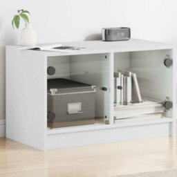 Walplus Tv Cabinet With Glass Doors White 68X37X42 Cm