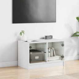Walplus Tv Cabinet With Glass Doors White 68X37X42 Cm - thumbnail 3