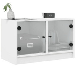 Walplus Tv Cabinet With Glass Doors White 68X37X42 Cm - thumbnail 4