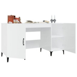 Berkfield Desk High Gloss White 140X50X75 Cm Engineered Wood - thumbnail 5