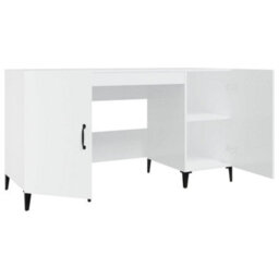 Berkfield Desk High Gloss White 140X50X75 Cm Engineered Wood - thumbnail 8