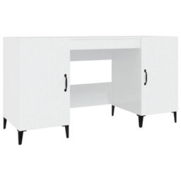 Berkfield Desk High Gloss White 140X50X75 Cm Engineered Wood - thumbnail 2