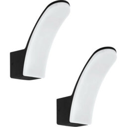 Set Of 2 Ip44 Outdoor Black Aluminium Wall Lights With 11W Built-In Led - thumbnail 1