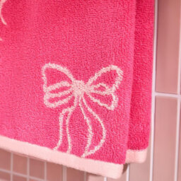 Ohs Bows 100% Premium Cotton Hand Towel Hotel Quality Soft Absorbent - Pink - thumbnail 3