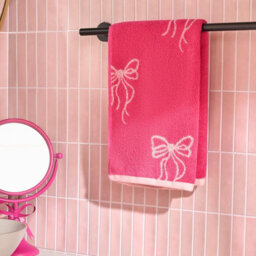 Ohs Bows 100% Premium Cotton Hand Towel Hotel Quality Soft Absorbent - Pink