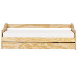 Beliani Trundle Bed Pine Wood Luneray 90 X 200 Cm (Eu Single) Light Brown - thumbnail 5