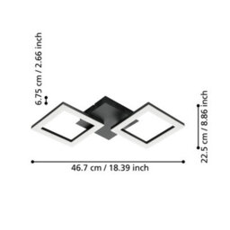 Eglo Paranday-Z Black Steel Smart Control, Colour Changing Ceiling Light, (L) 47Cm - thumbnail 3