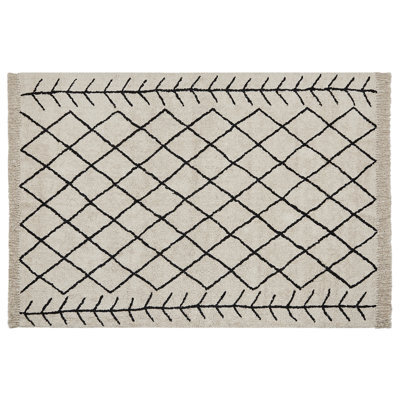 Beliani Rug Bozkir Beige 160 X 230 Cm Cotton - image 1