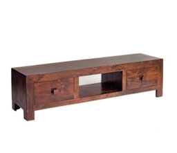 Buttercup Farm Toko Dark Mango Plasma Media Unit - Solid Mango Wood - L40 X W145 X H40 Cm