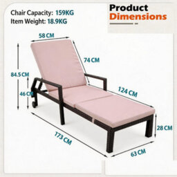 Furniture One Rattan Effect Garden Rattan Furniture Recliner Lounger Sun Reclining Daybed Patio - thumbnail 5