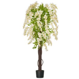 Artificial Plant White Wisteria Tree In Pot Plant For Decor, 160Cm - thumbnail 1