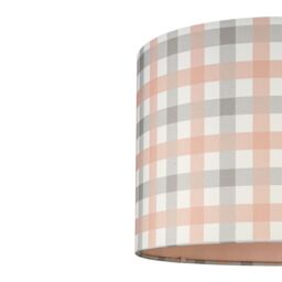 Pink & Grey Checkered Cylinder Lamp Shade (D)30Cm - thumbnail 4