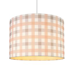 Pink & Grey Checkered Cylinder Lamp Shade (D)30Cm - thumbnail 3