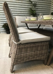 Signature Weave Alexandra Wicker Large Corner Sofa Dining Set & 3 Chairs Grey - thumbnail 8