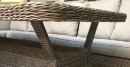 Signature Weave Alexandra Wicker Large Corner Sofa Dining Set & 3 Chairs Grey - thumbnail 3