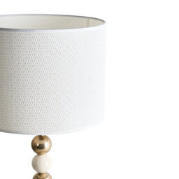 Beliani Aurora Lighting Brass-Plated Iron Table Lamp With Light-Beige Fabric Drum Shade, Mid-Century Style, 58Cm H - thumbnail 4