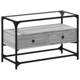 Berkfield Industrial Tv Cabinet With Glass Top Grey Sonoma 80X35X51 Cm Engineered Wood - thumbnail 1