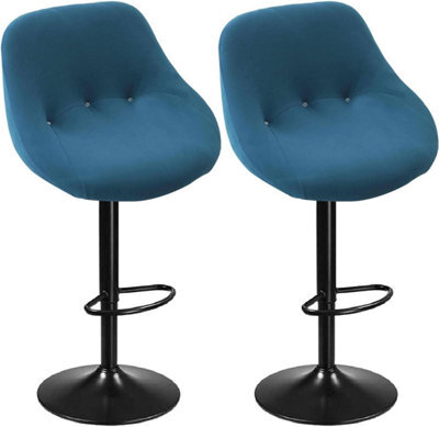 Bar Stool Cover With Backrest, Set Of 2, Stretchable Curved Cover, High Stools For Kitchen Dining Room (H20, 2Pc) - image 1