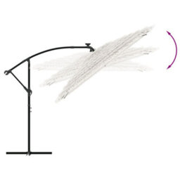 Walplus Garden Parasol With Steel Pole White 290X290X238 Cm - thumbnail 7