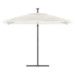 Walplus Garden Parasol With Steel Pole White 290X290X238 Cm - thumbnail 3