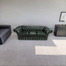 Chesterfield 3 Seater Antique Green Leather Sofa Bespoke In Balmoral Style - thumbnail 5
