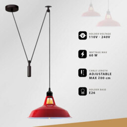 Ledsone Brushed Silver Pulley Pendant Lamp 2M Pendant Light Industrial Hanging Light Fixture For Kitchen Island - thumbnail 3