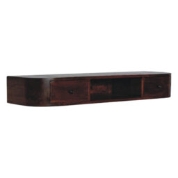 Wyld Haus Waimea Curved 2-Drawer Wall-Mounted Console Solid Mango Wood Chestnut 1100X300X150mm - thumbnail 3