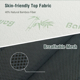 Costway Tri Folding Foam Mattress Portable Floor Foam Mattress Topper W/ Bamboo Fiber - thumbnail 9